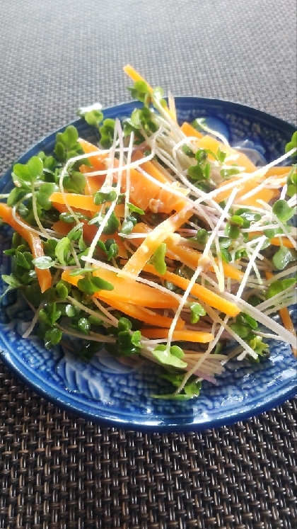 栄養満点♡健康サラダ♡にんじんとスプラウトのサラダ
