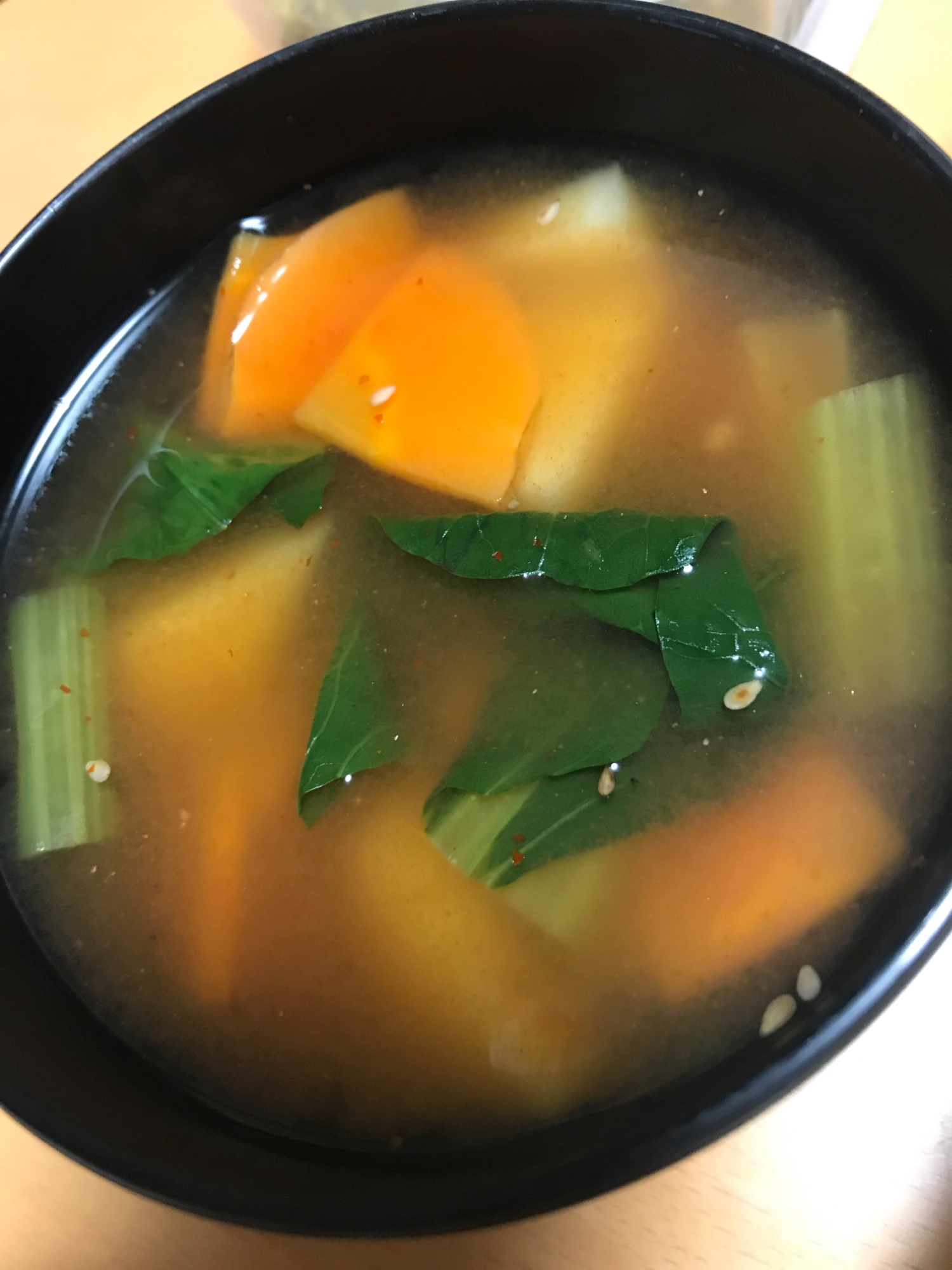 じゃがいもが入った豆板醤スープ