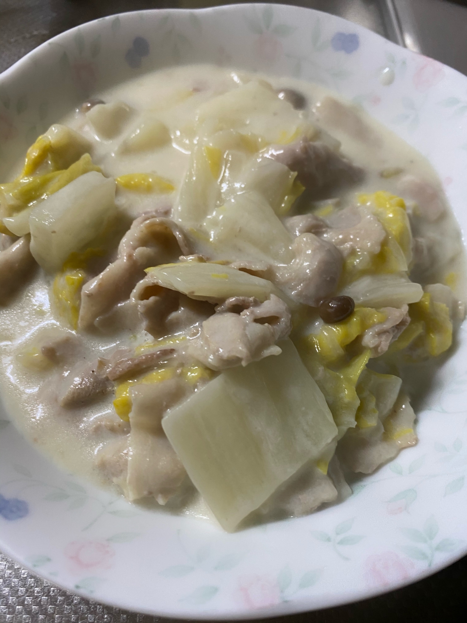 白菜と豚バラのミルク煮