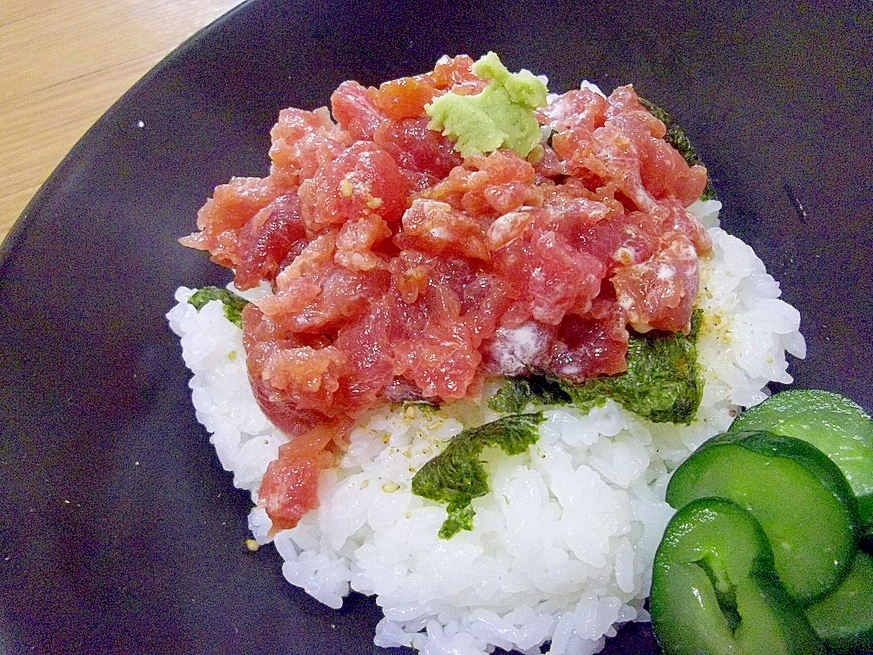 マヨネーズでコクアップ＊まぐろの中落ち丼＊