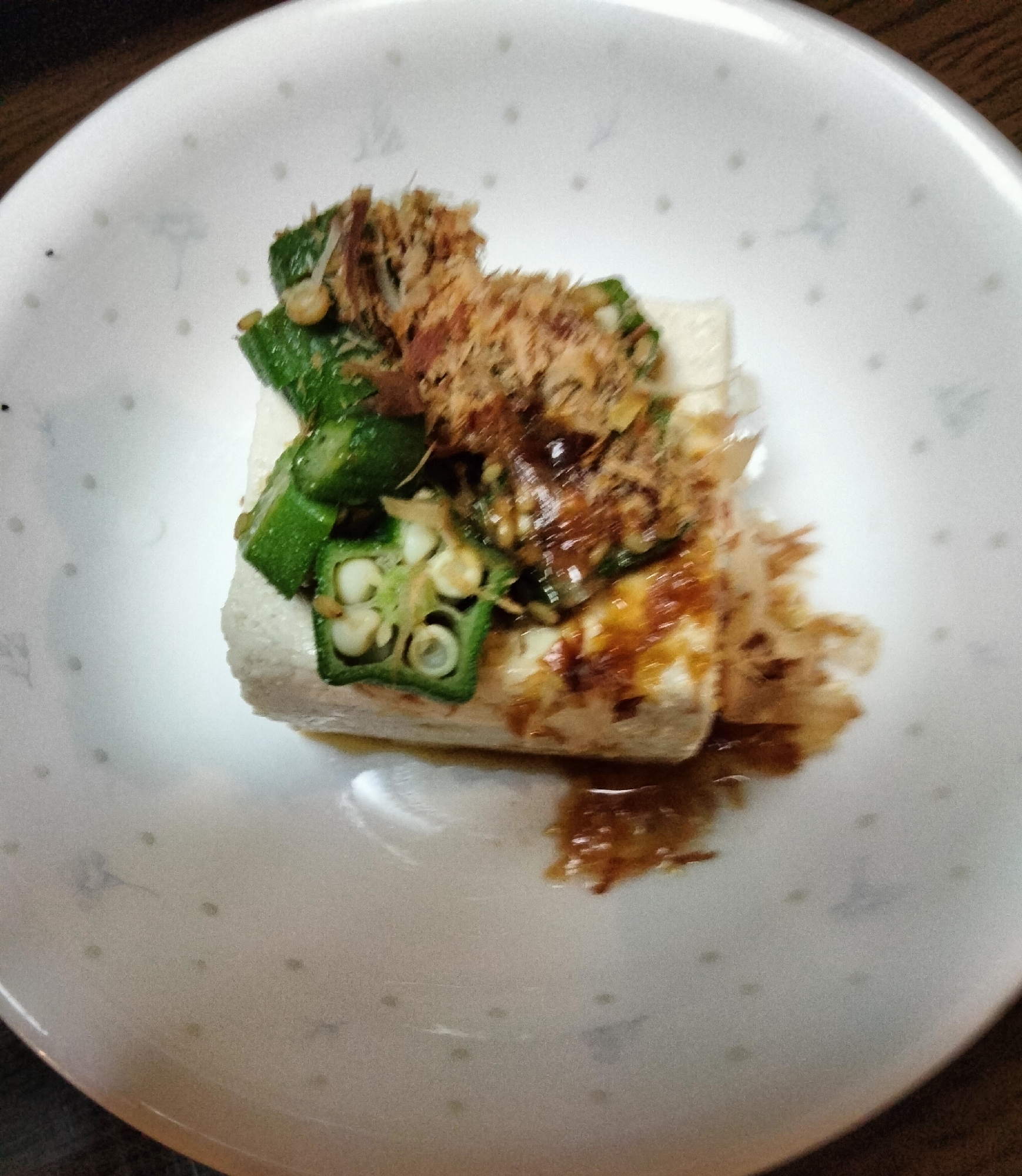 冷奴アレンジ オクラのせて