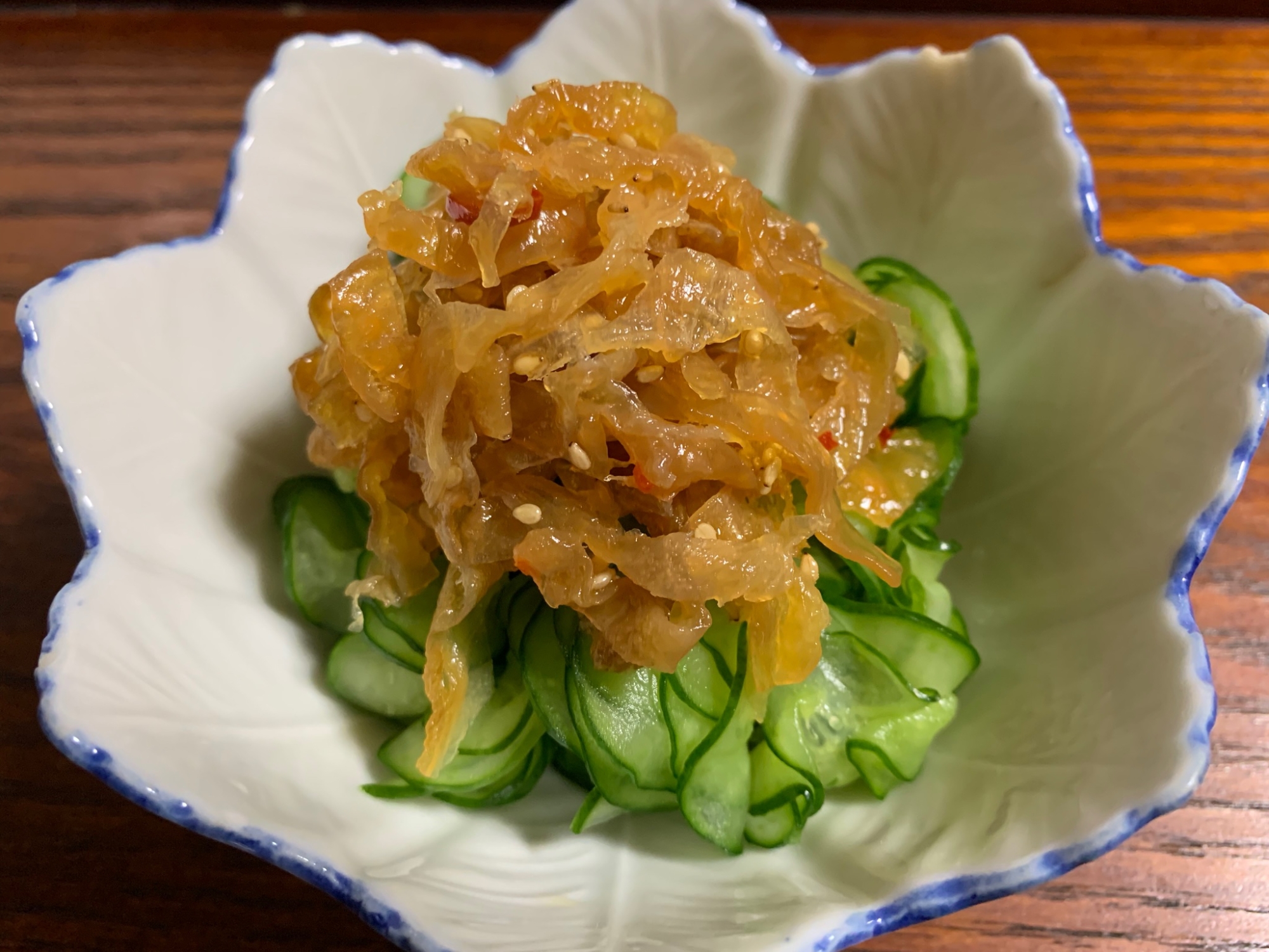 火を使わない! きゅうりとクラゲの冷菜
