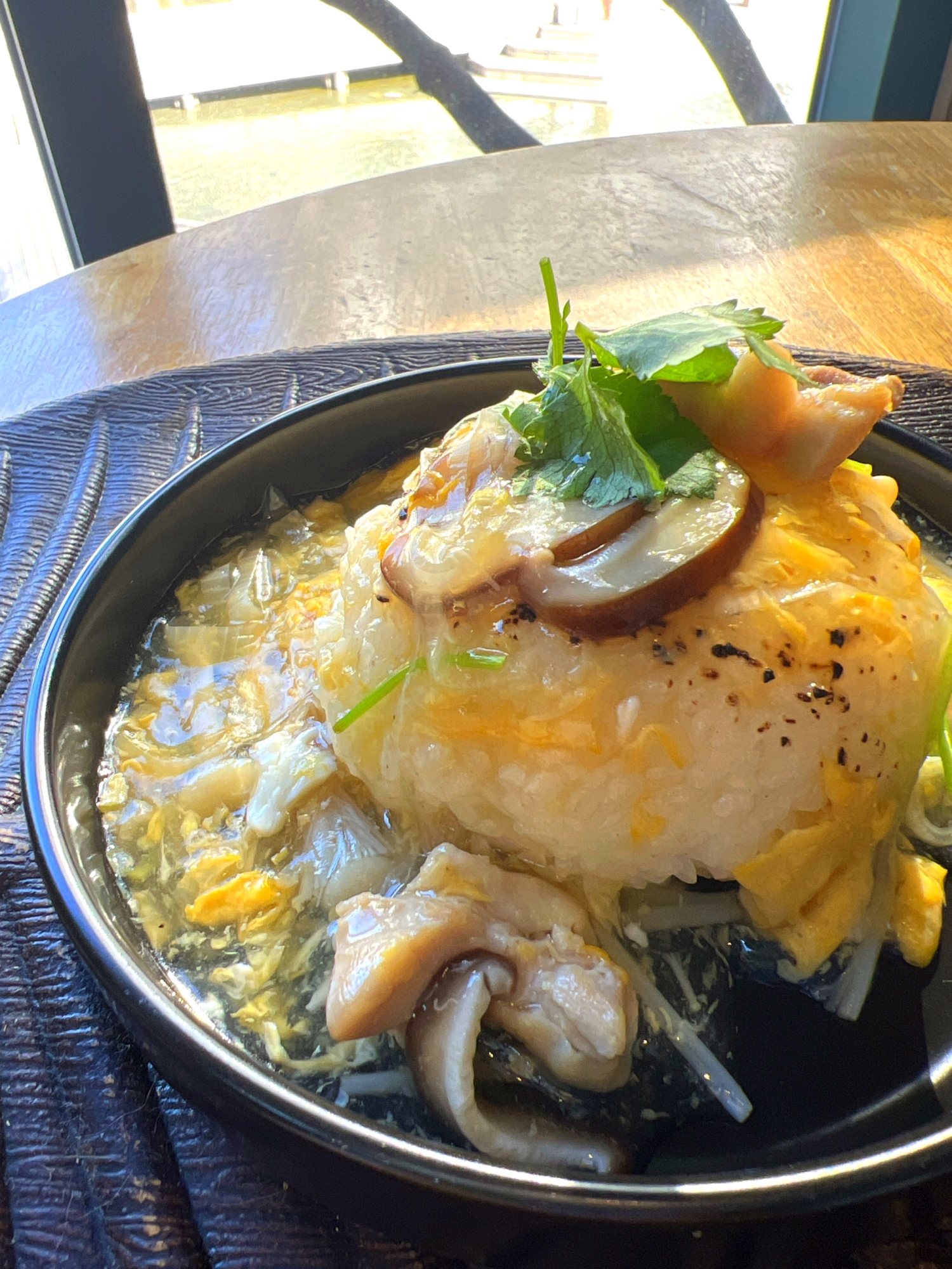 焼きおにぎりのきのこあんけ