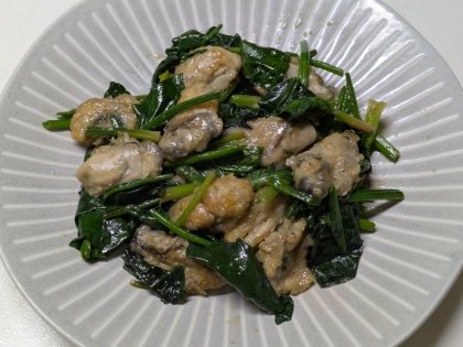 牡蠣とほうれん草のオイスター炒め♩