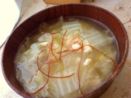 白菜と胡麻のとろとろ中華スープ