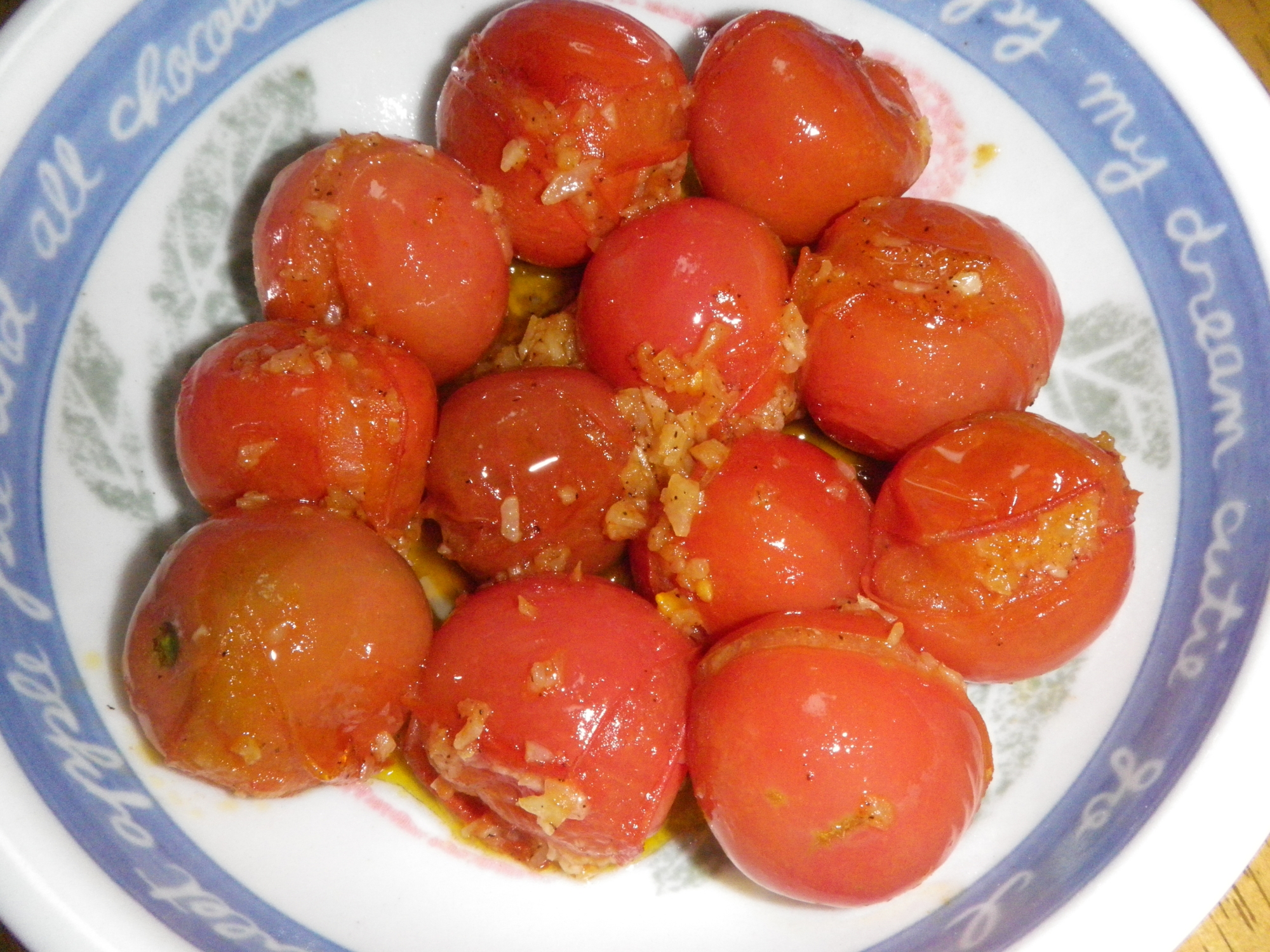 簡単で美味しい ミニトマトのガーリックオイル焼き レシピ 作り方 By ポッポ99 楽天レシピ