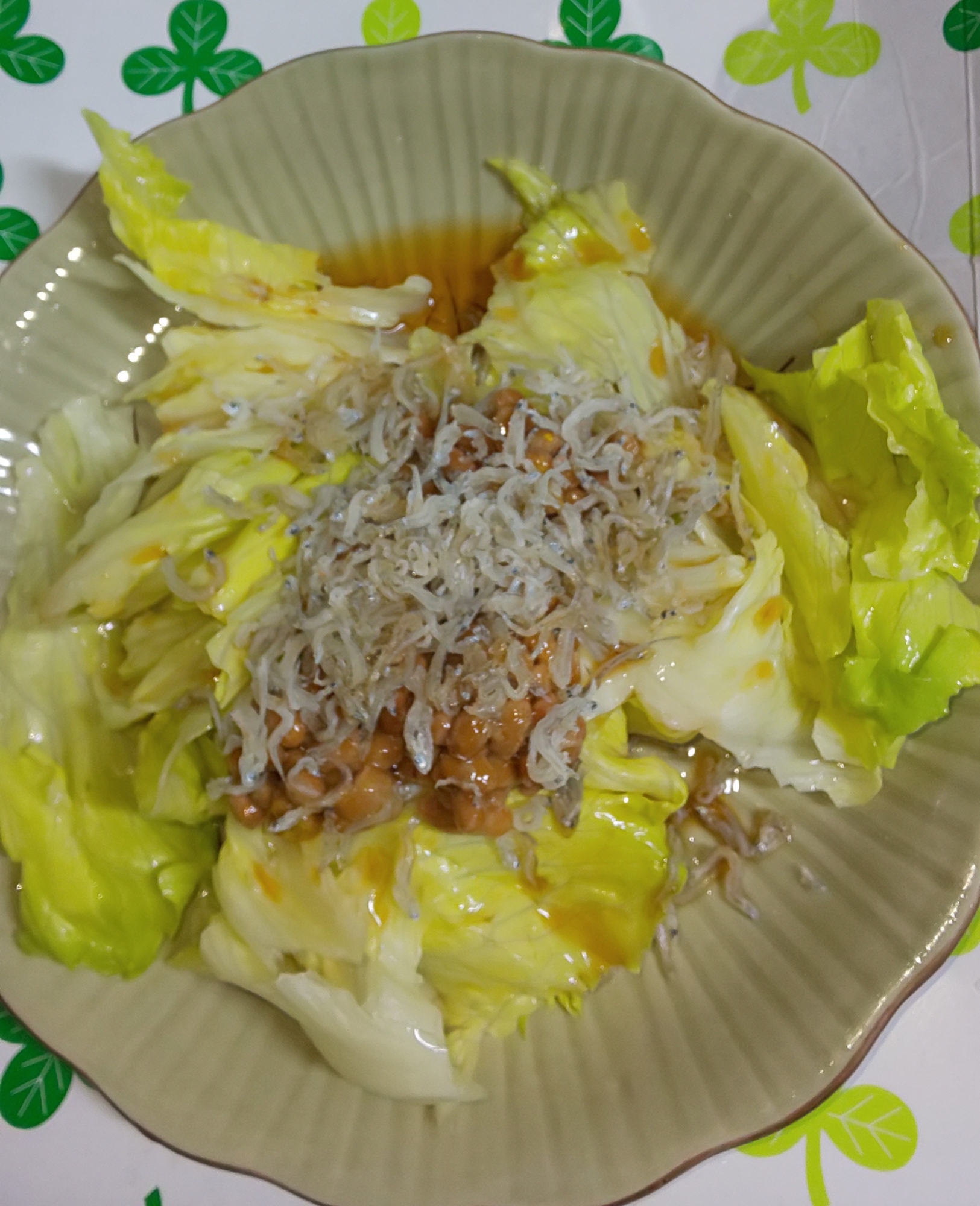 レタスと納豆のポン酢サラダ