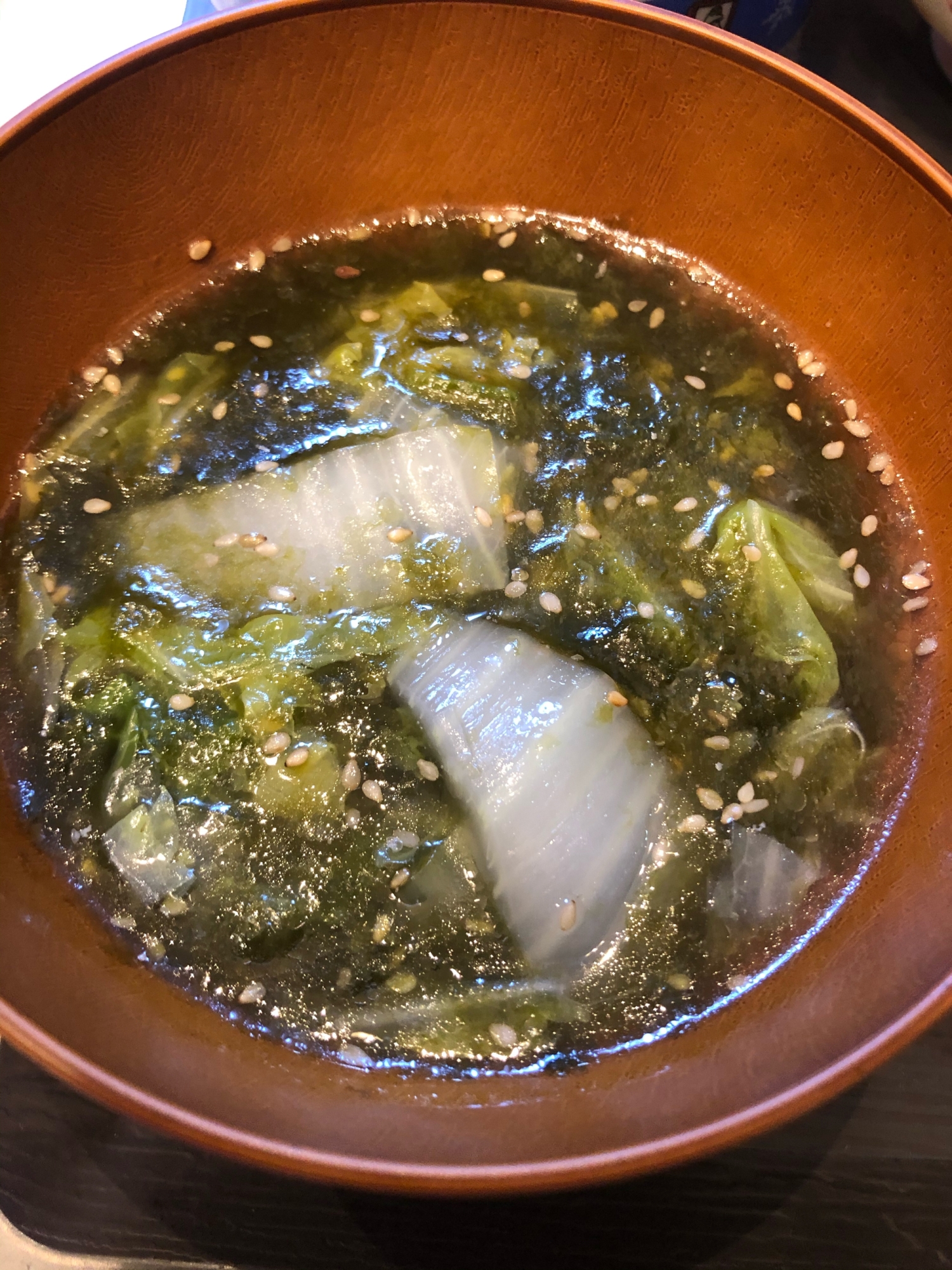 白菜と海苔の中華スープ