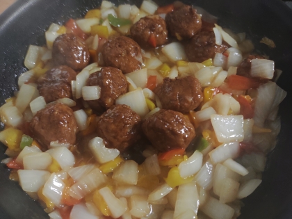 肉団子で酢豚風