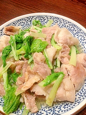 ベカ菜と豚バラ肉の塩麹炒め