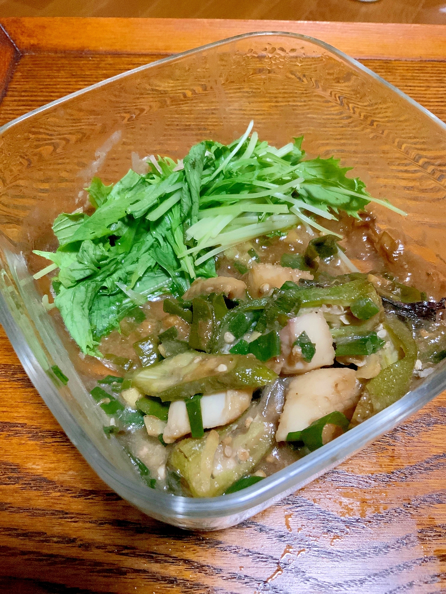 オクラ♡生き生きXいか（タラ）のさっと蒸し～梅干味