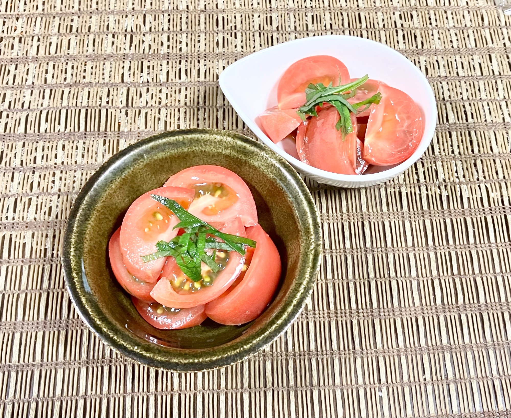 簡単☆大葉ポン酢トマト