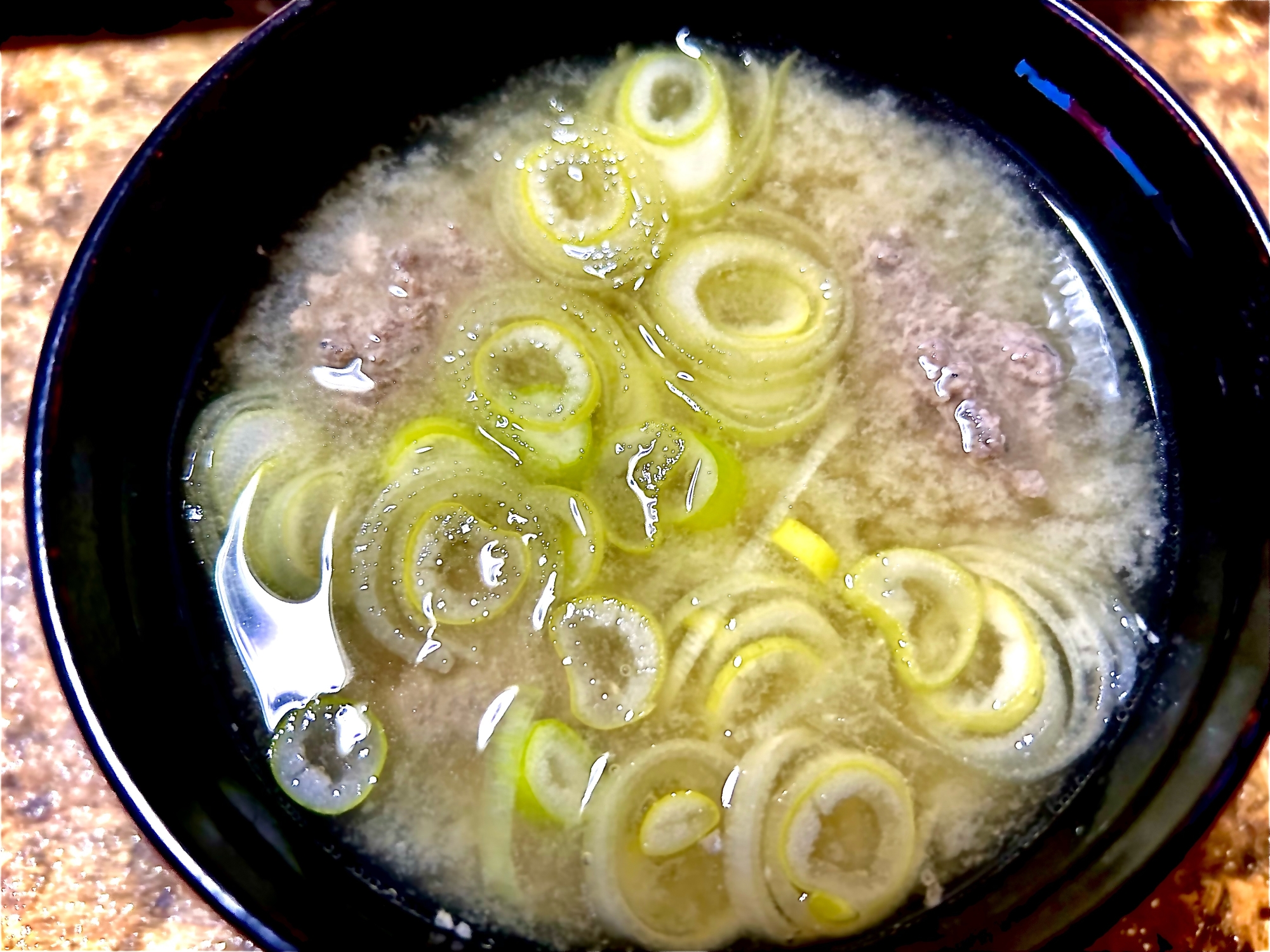 長ねぎと鰯つみれの味噌汁