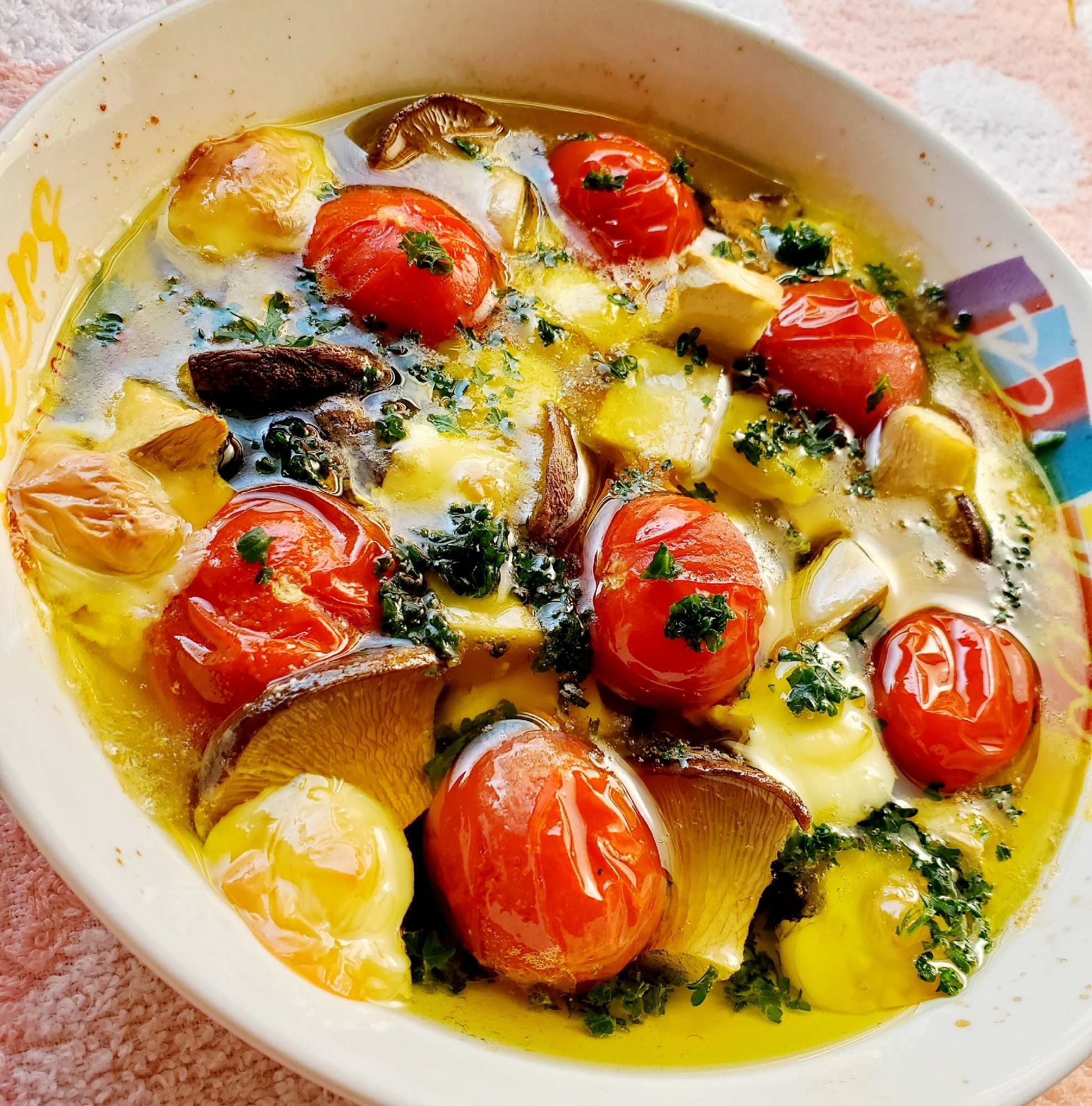 ミニトマトとエリンギの チーズアヒージョ レシピ 作り方 By ゆかんち 楽天レシピ