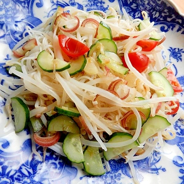 ダイエットにも❤モヤシと素麺少しのエコ茹で和え物♪