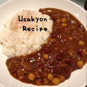 二色の豆と挽き肉のカレー