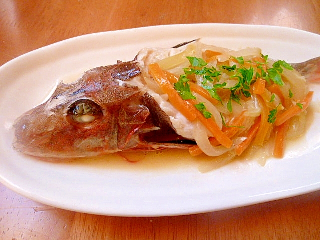 癒し顔☆ホウボウのワイン蒸し煮