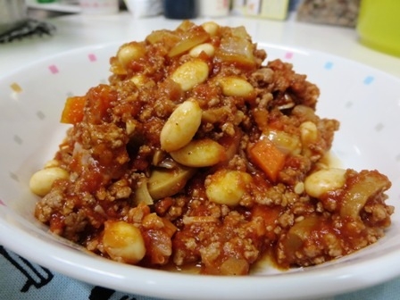 給食の味！大豆のチリコンカン