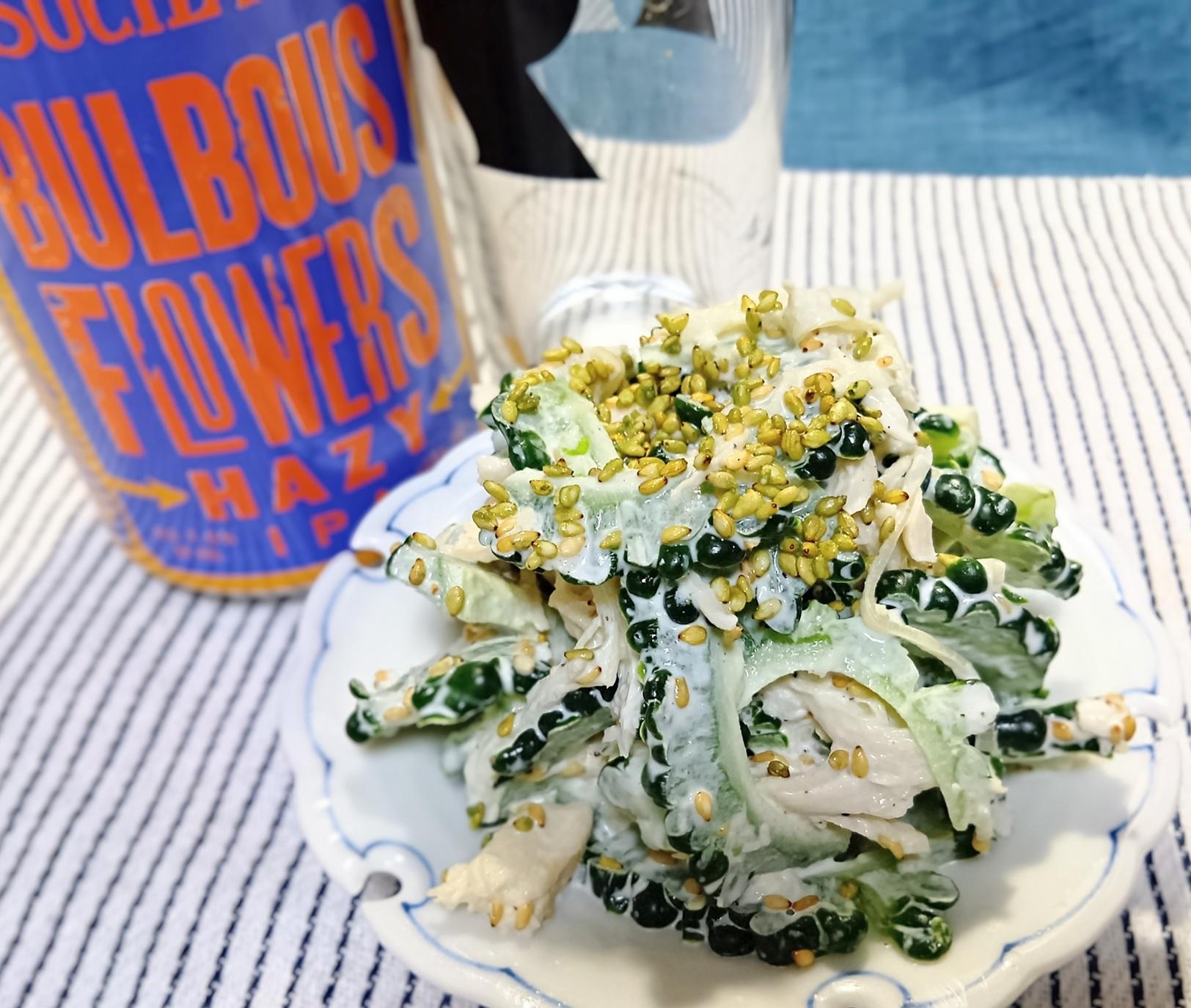 作り置きもOK！ゴーヤとささみのゴママヨサラダ