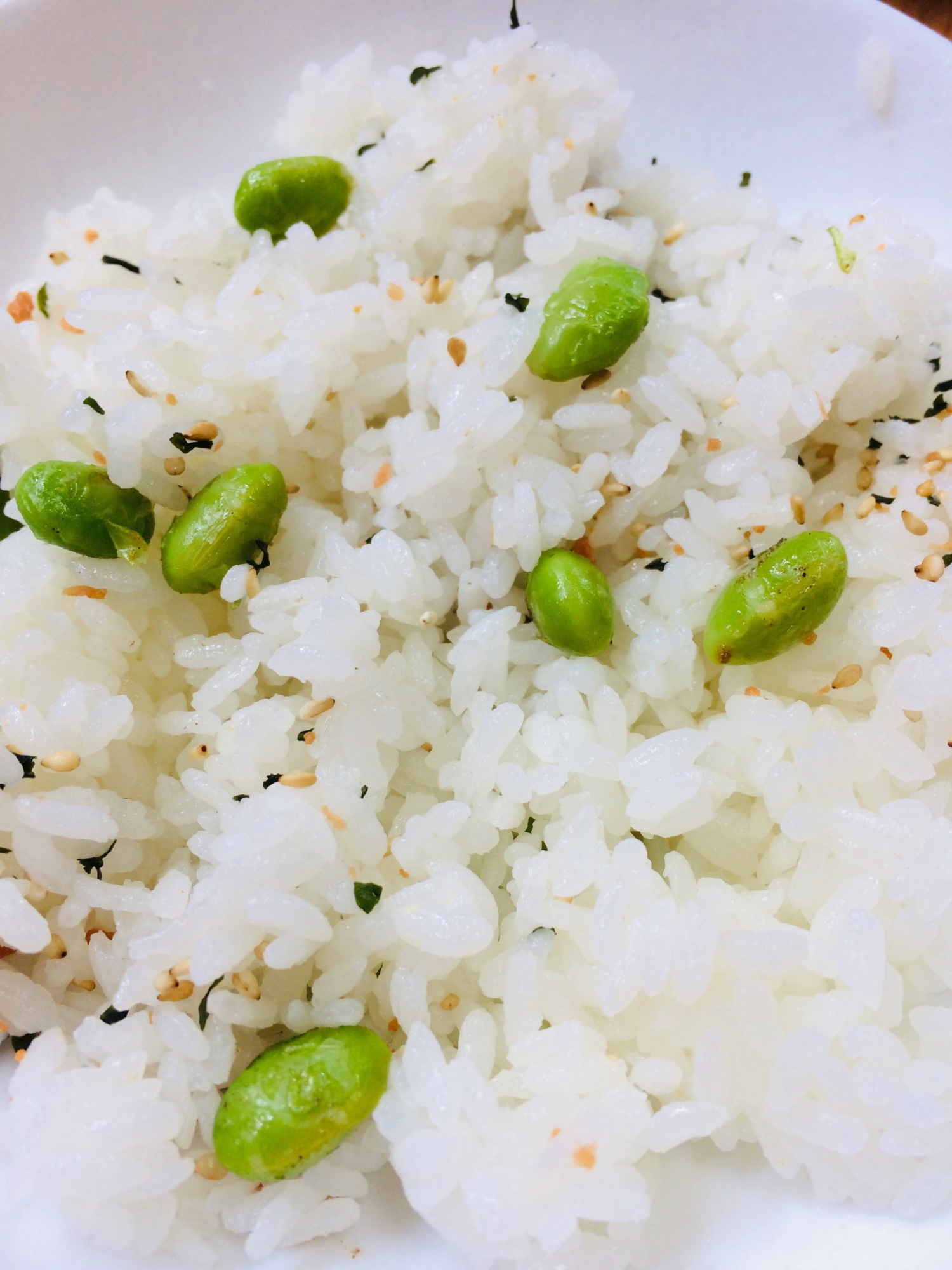 枝豆とふりかけのご飯