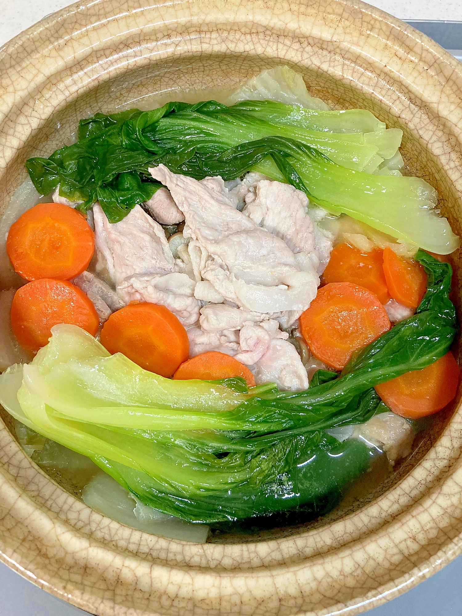 【西のまるごと鍋】豚肉とチンゲン菜のまるごと鍋