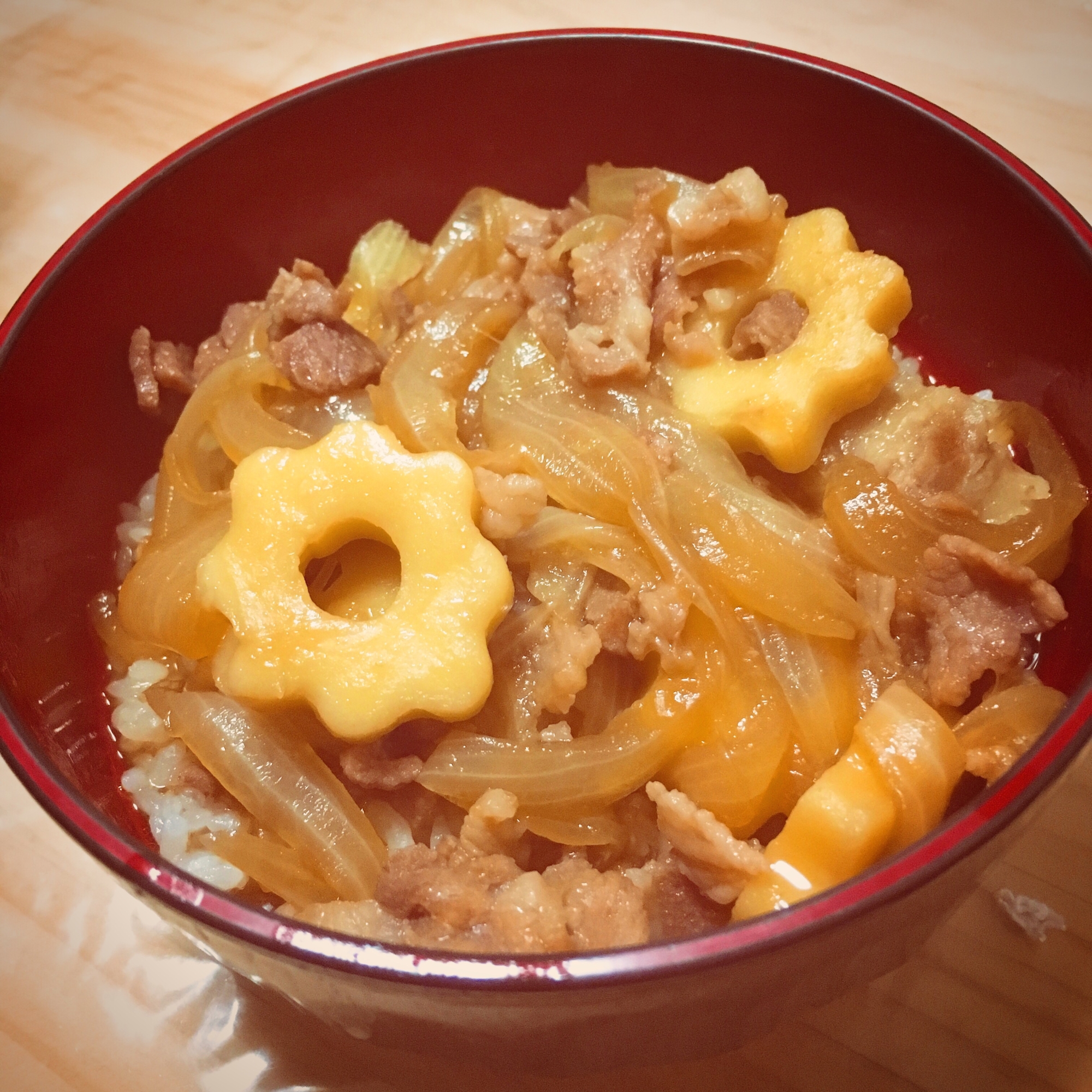 ちくわぶ入り豚丼