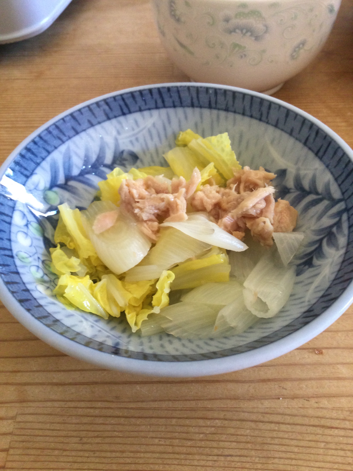 白菜ねぎツナの煮物