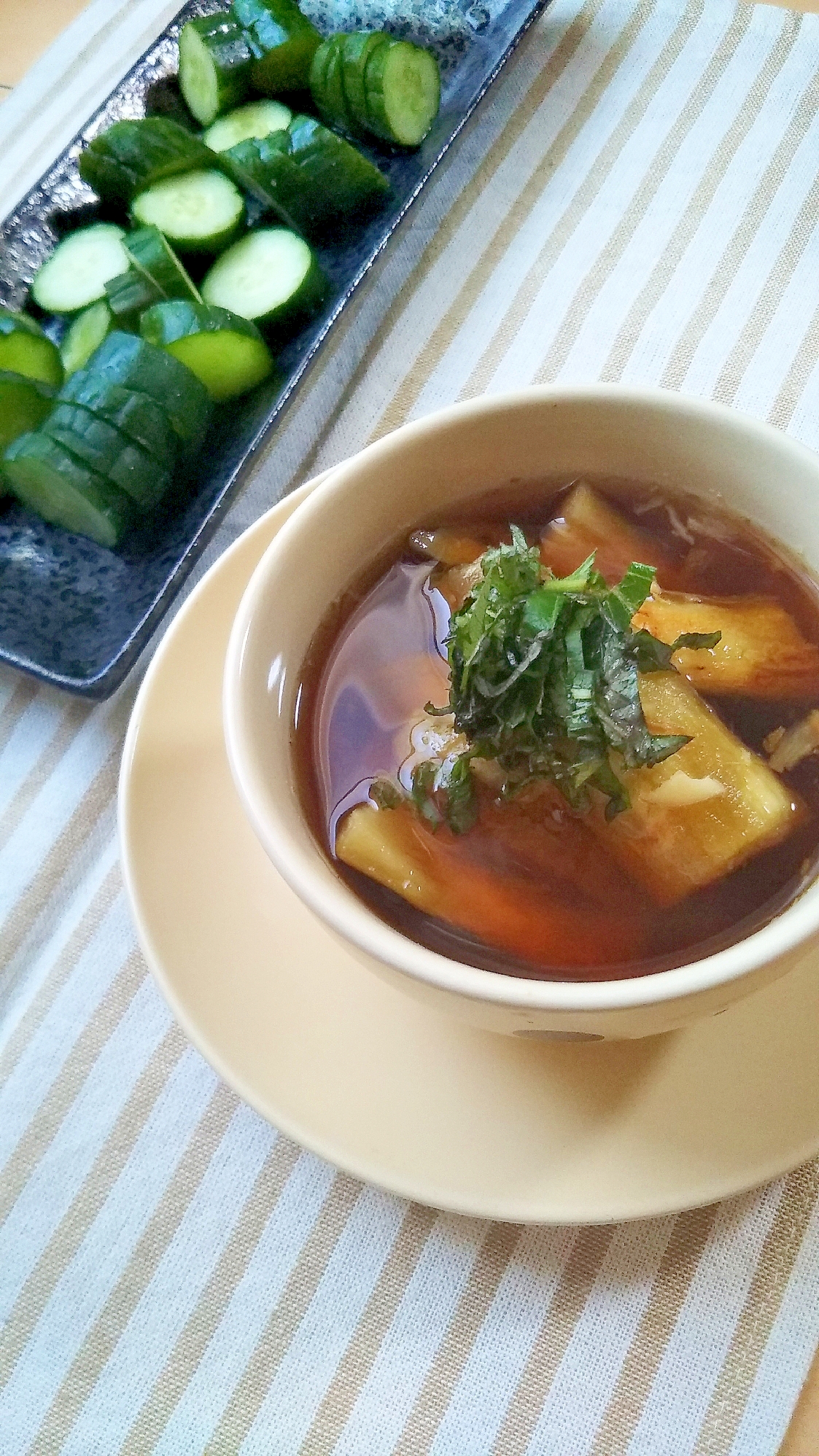 焼きなすの冷製スープ