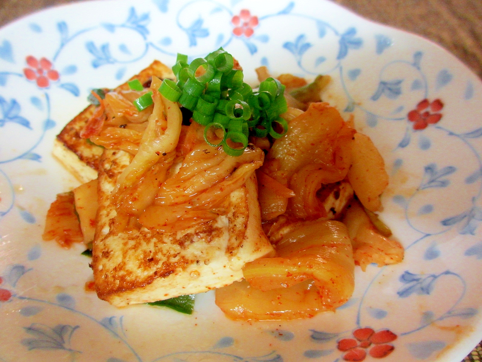 豆腐とキムチのマヨ炒め