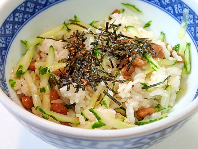 納豆・胡瓜丼