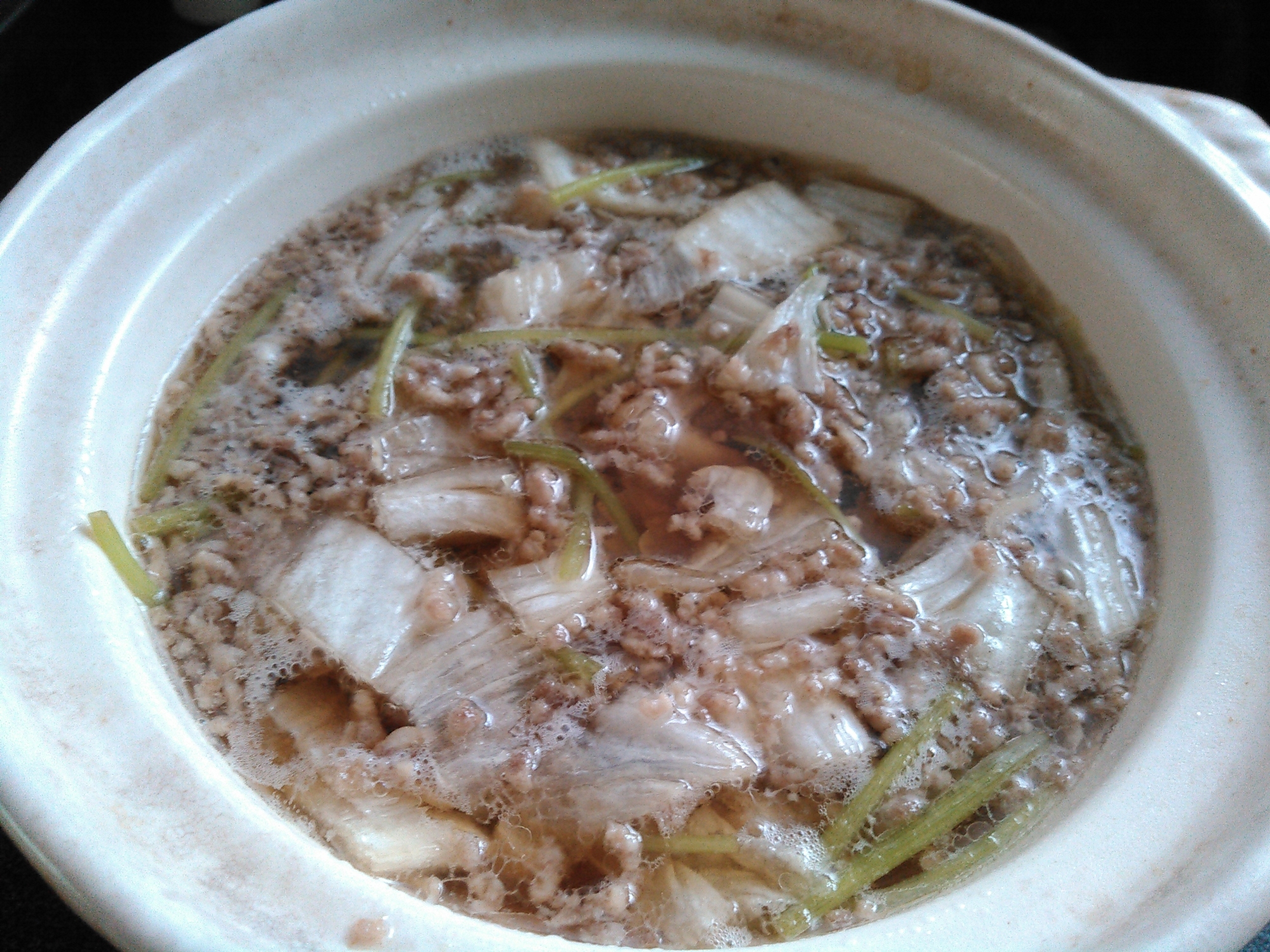 豚挽き肉と白菜&三つ葉のスープ