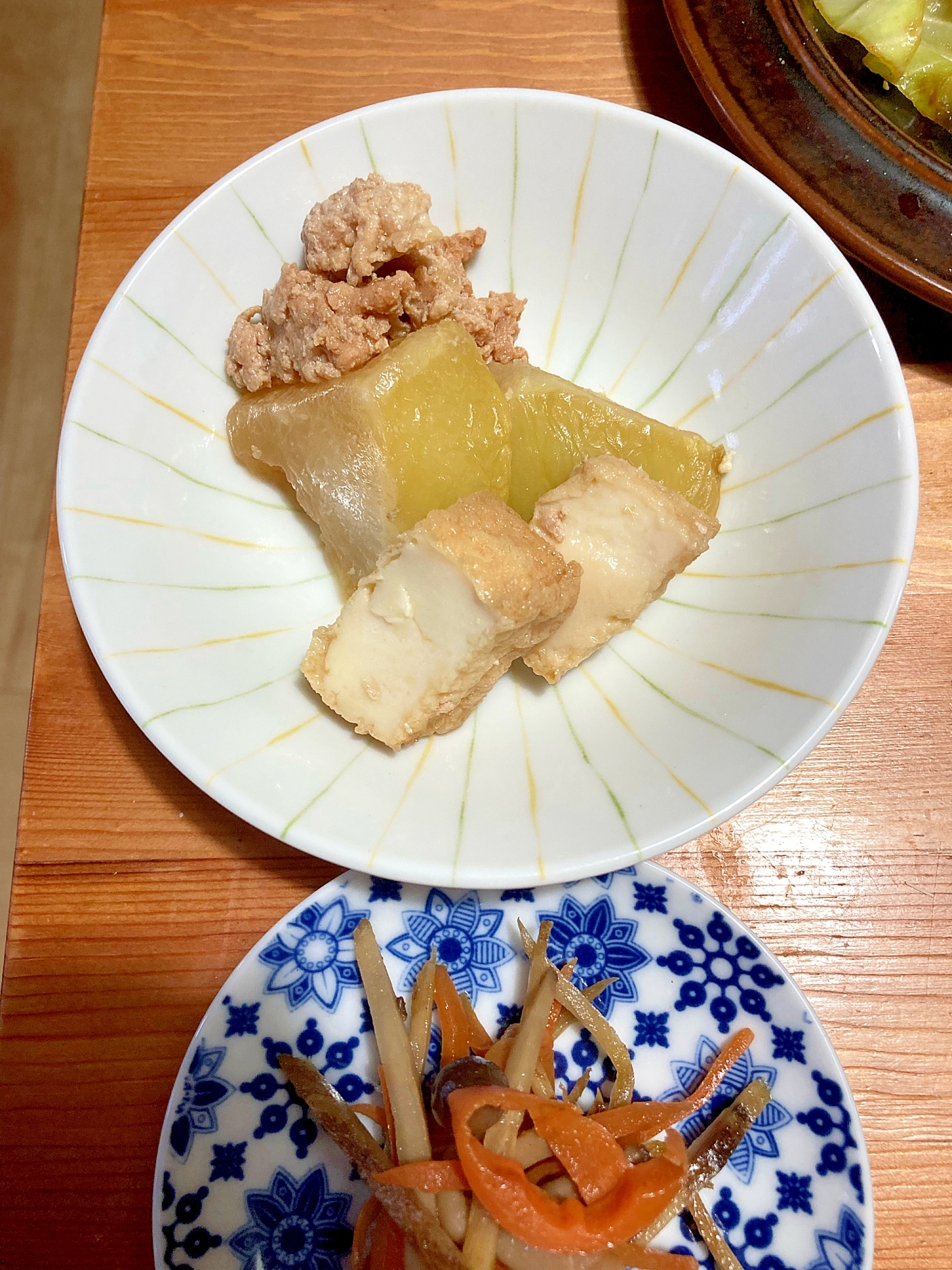 大根と厚揚げの鶏そぼろ煮