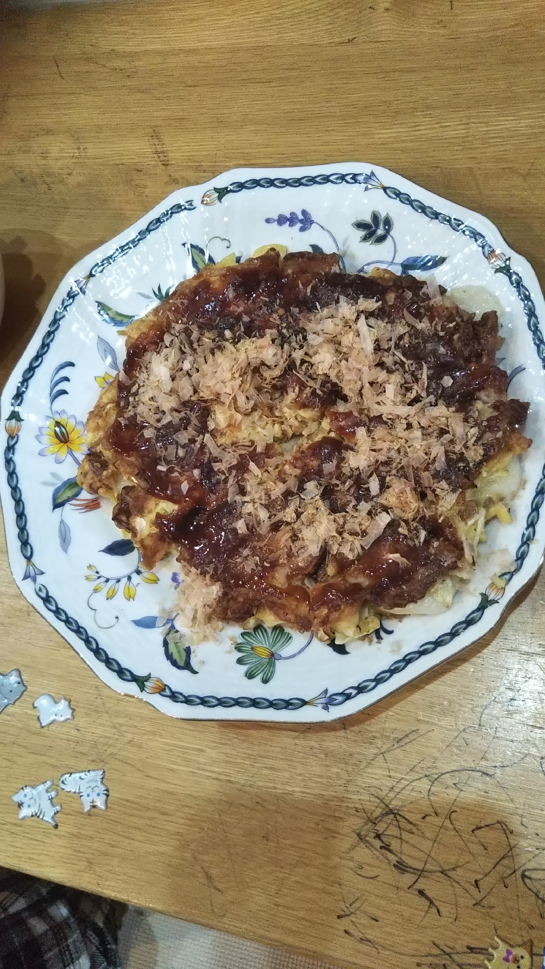 餅と豚バラのお好み焼き