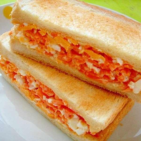 人参卵のトーストサンド レシピ 作り方 By Mint74 楽天レシピ 人参卵のトーストサンド レシピ 作り方 By Mint74 楽天レシピ