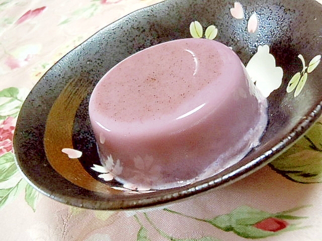 ❤紫芋パウダーと豆乳の蜂蜜寒天❤