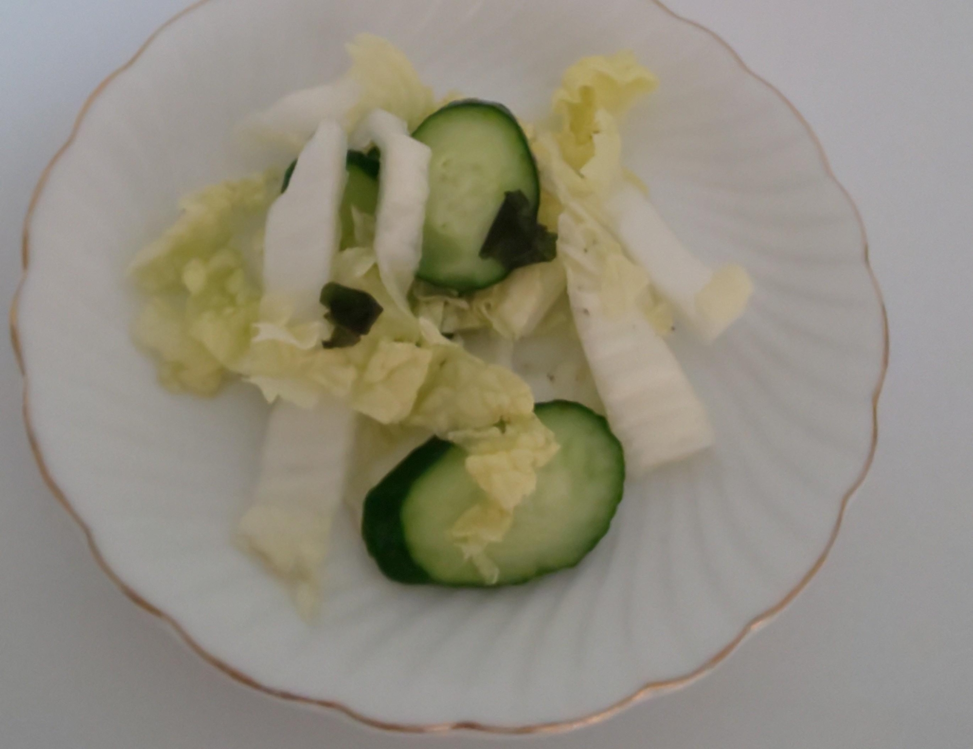 きゅうり大葉白菜の和え物