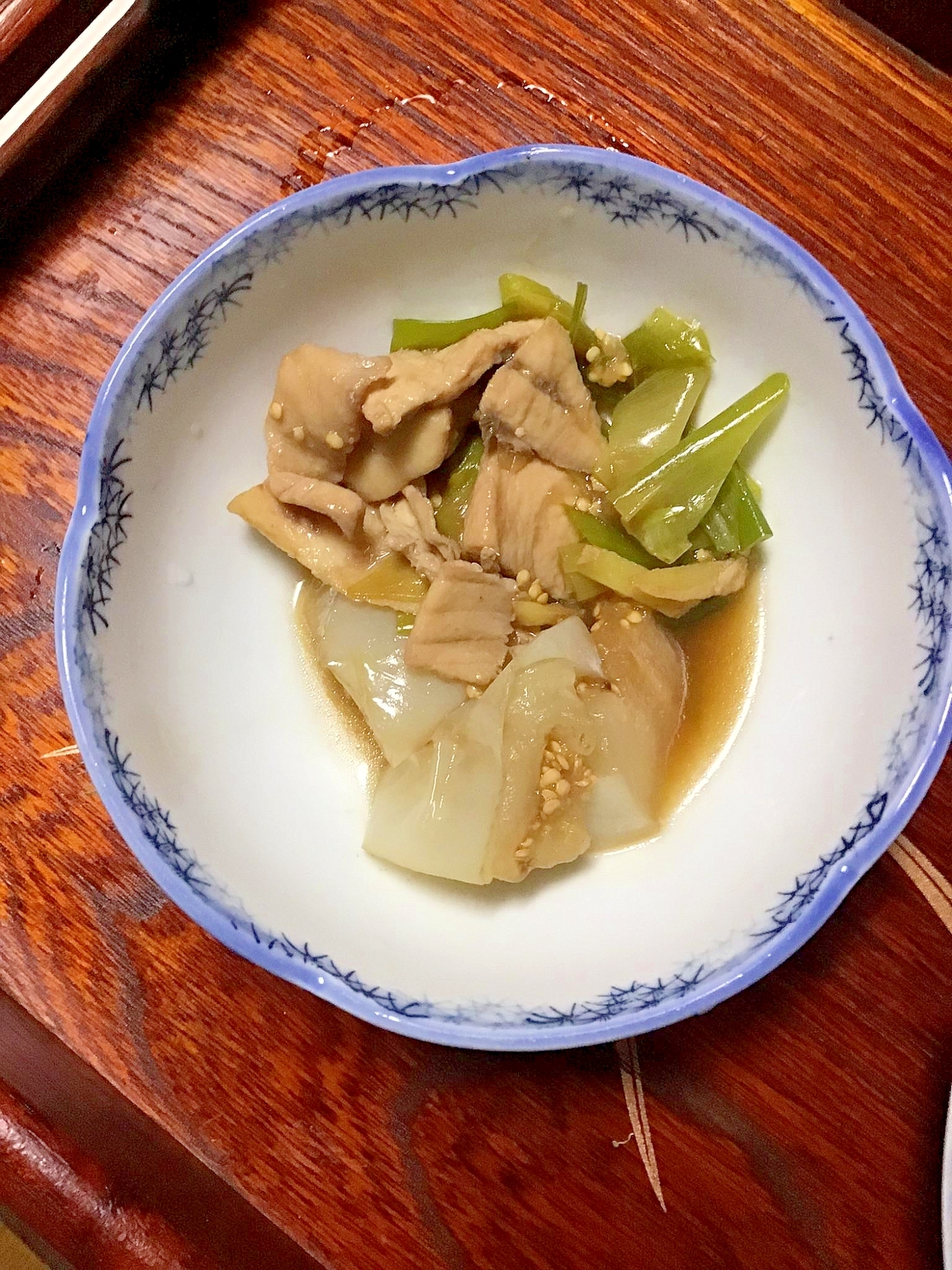 白ナスとメカジキの煮つけ。