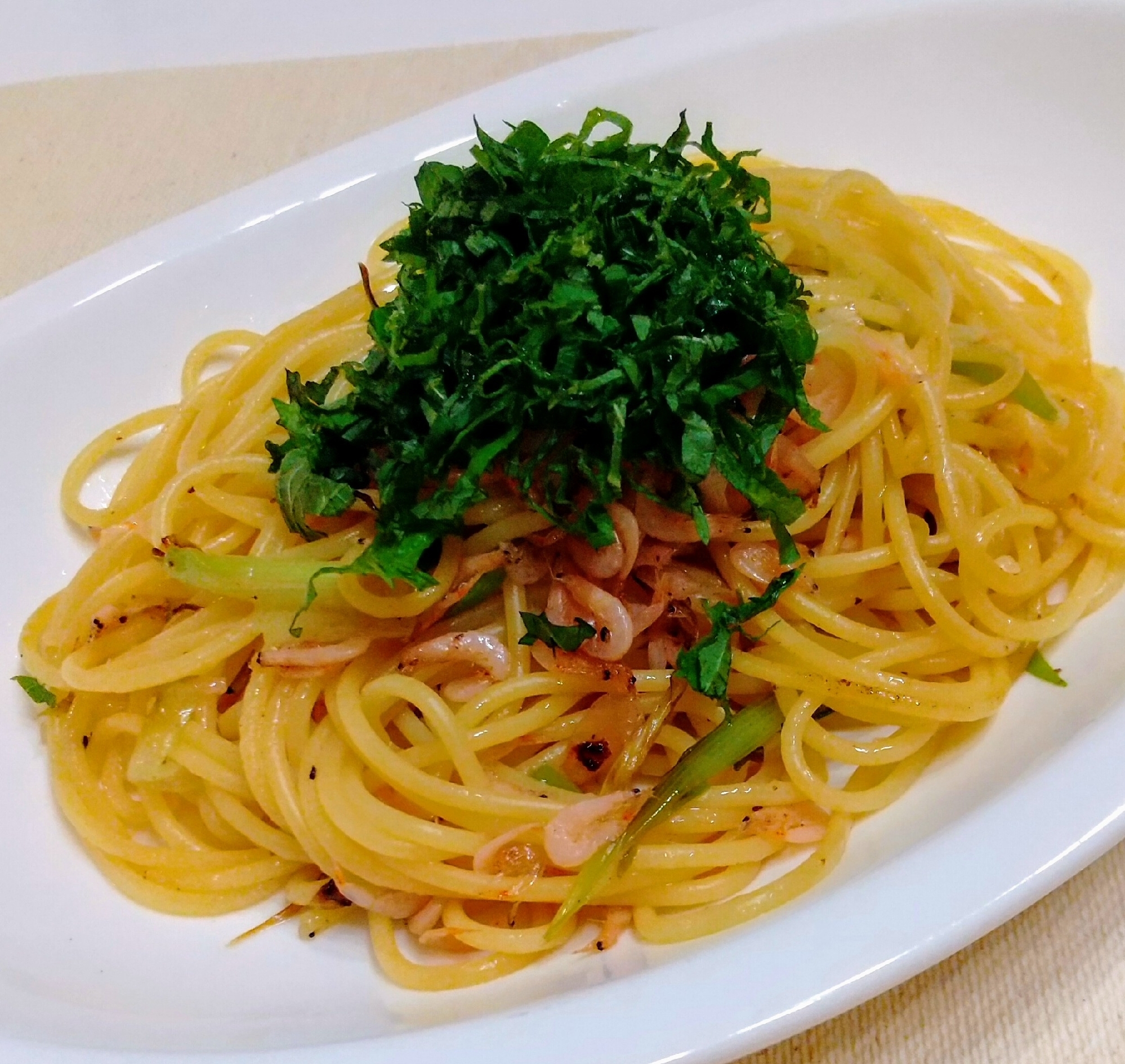 簡単！青じそと釜揚げ桜えびの和風パスタ