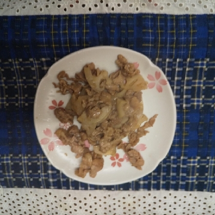 蓮根と牛ミンチの炒めもの