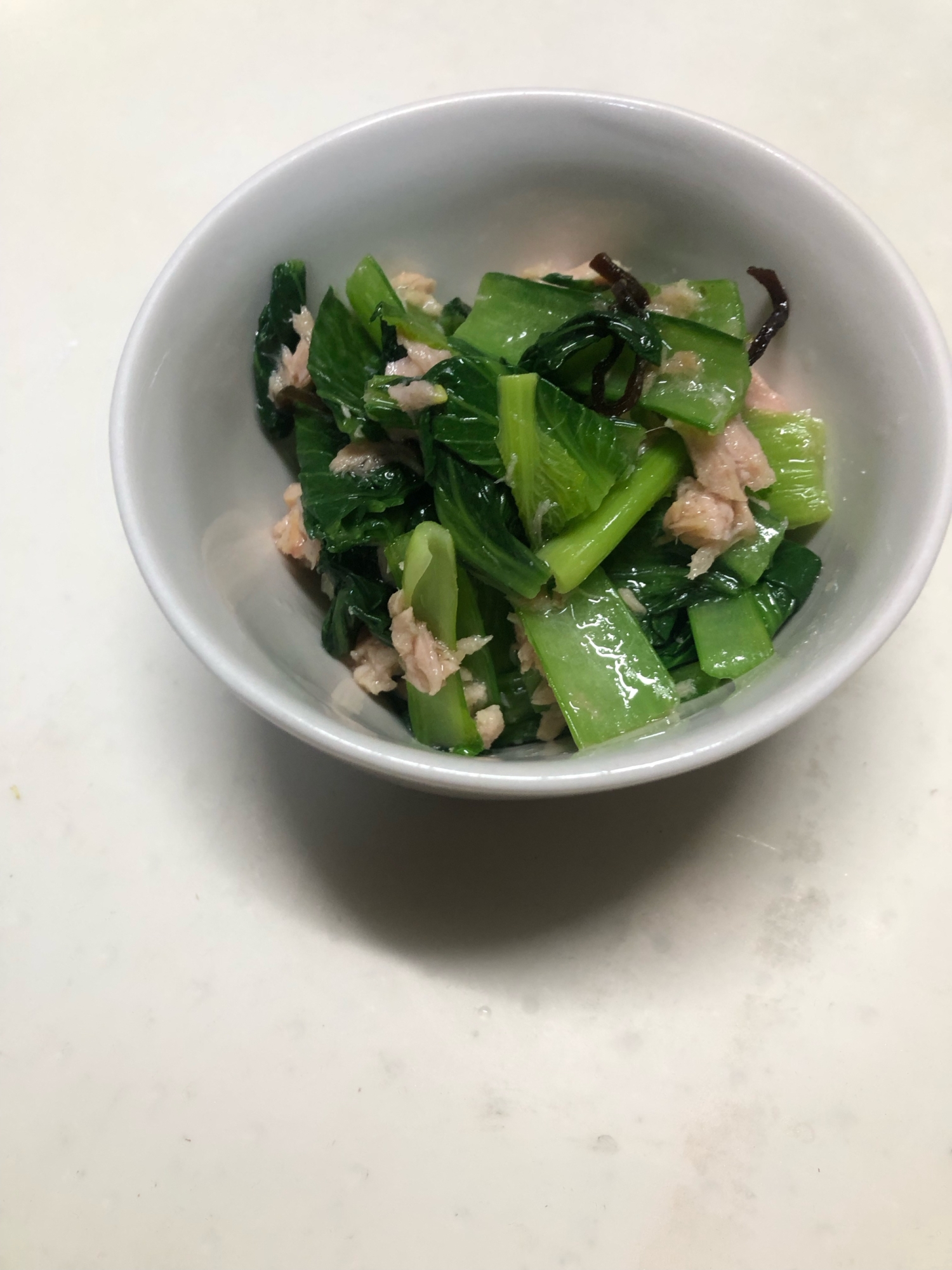 小松菜とツナの塩昆布和え