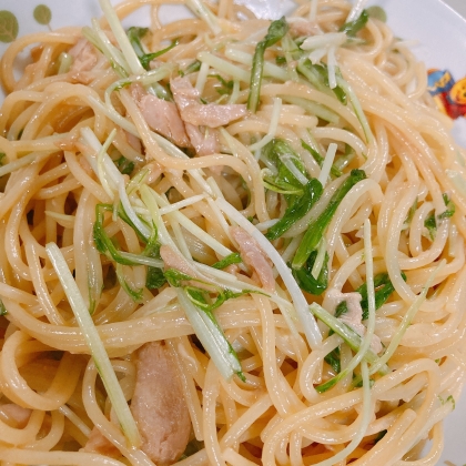 簡単☆パパッとできる！ツナと水菜の和風パスタ