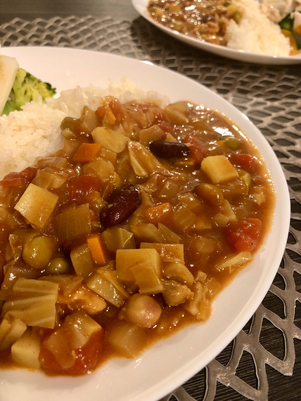 余ったミネストローネで☆豆カレー