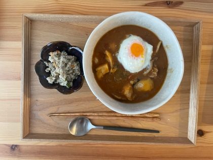 カレーが残っていたので作ってみました！
美味しかったです！