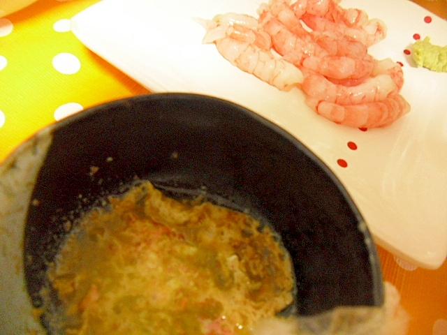エビみそ醤油で食べる 甘エビの刺身 レシピ 作り方 By ミスチバス 楽天レシピ