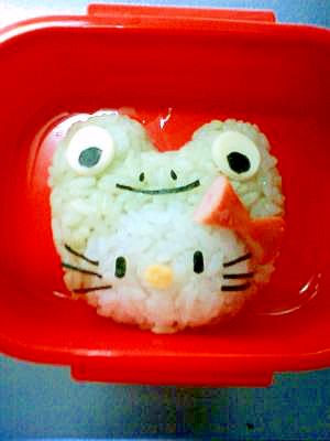 かえるキティちゃん キャラ弁 レシピ 作り方 By りつなるママ 楽天レシピ