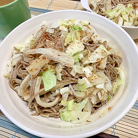 B級グルメはじめました…　竹ちくわの焼き蕎麦っ！