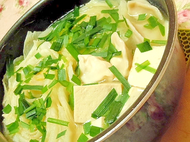 ウェイパーde 豆腐と白菜と水餃子の生姜鍋 レシピ 作り方 By 小太郎1212 楽天レシピ