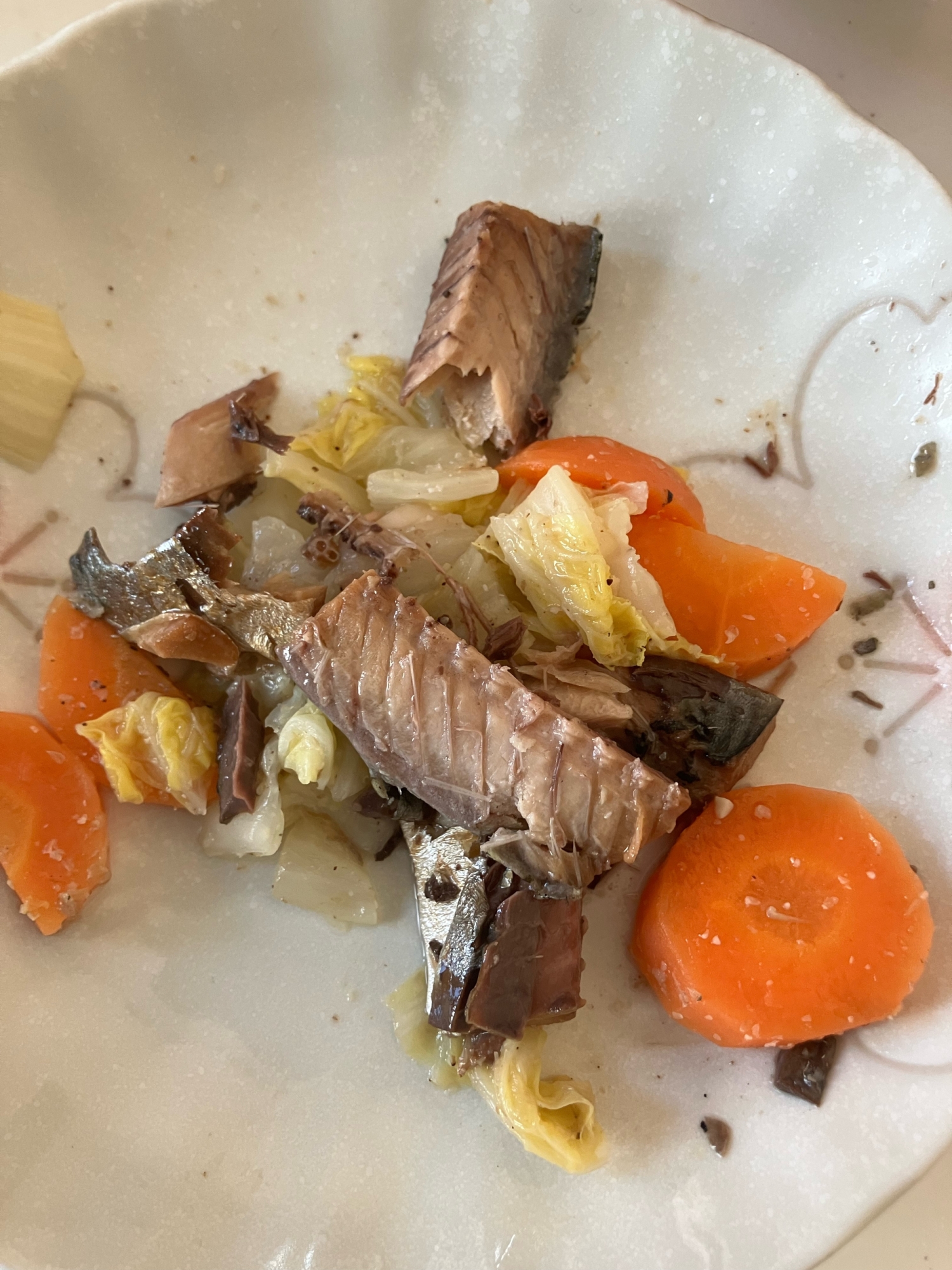白菜と人参の鯖炒め