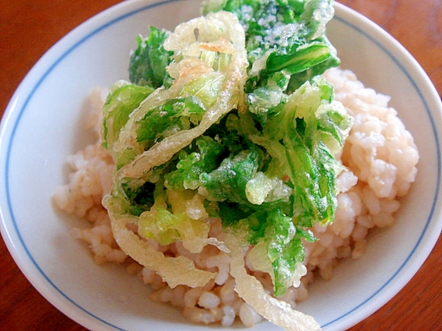 セロリの葉の塩天丼