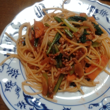 簡単にカフェ風❤豚ひき肉でミートソースパスタ♪